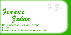 ferenc zakar business card